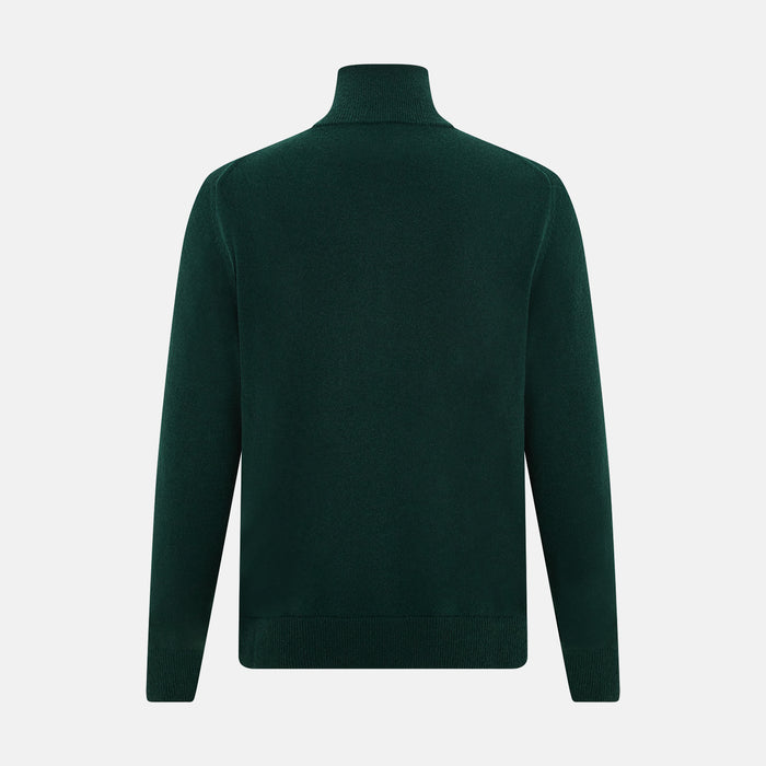Forest Green Half-Zip Cashmere Jumper Image 2