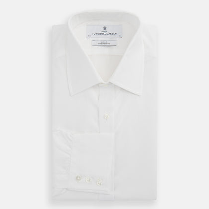 White West Indian Sea Island Cotton Shirt with T&A Collar and 3-Button Cuffs Image 3