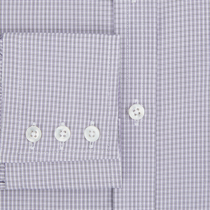 Purple Micro Check Mayfair Shirt Image 3