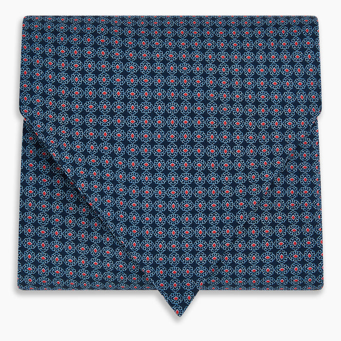 Navy and Red Rosette Cravat Image 4
