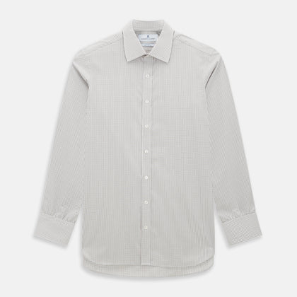 Grey Micro Shadow Check Mayfair Shirt