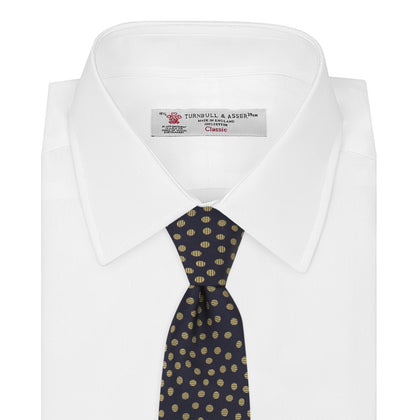 Navy and Gold Paint Spot Silk Tie