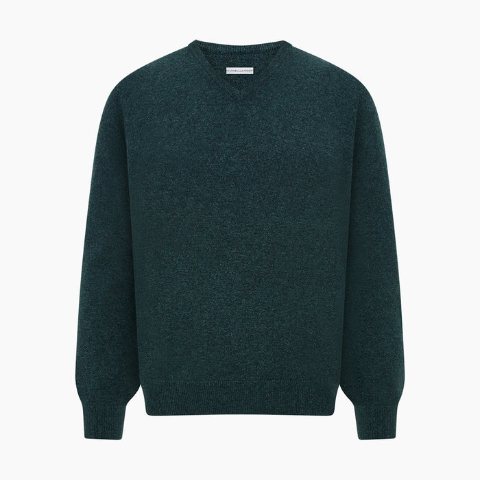 Forest Green Cashmere V-Neck Jumper Image 4