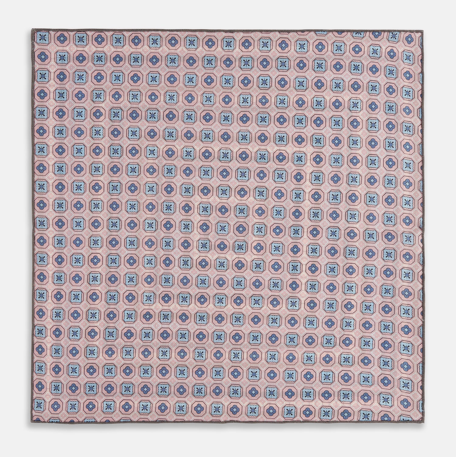 Image 10 of product Lilac Dots and Floral Tile Double-Sided Silk Pocket Square