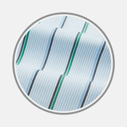 Blue and Green Shadow Stripe Fabric