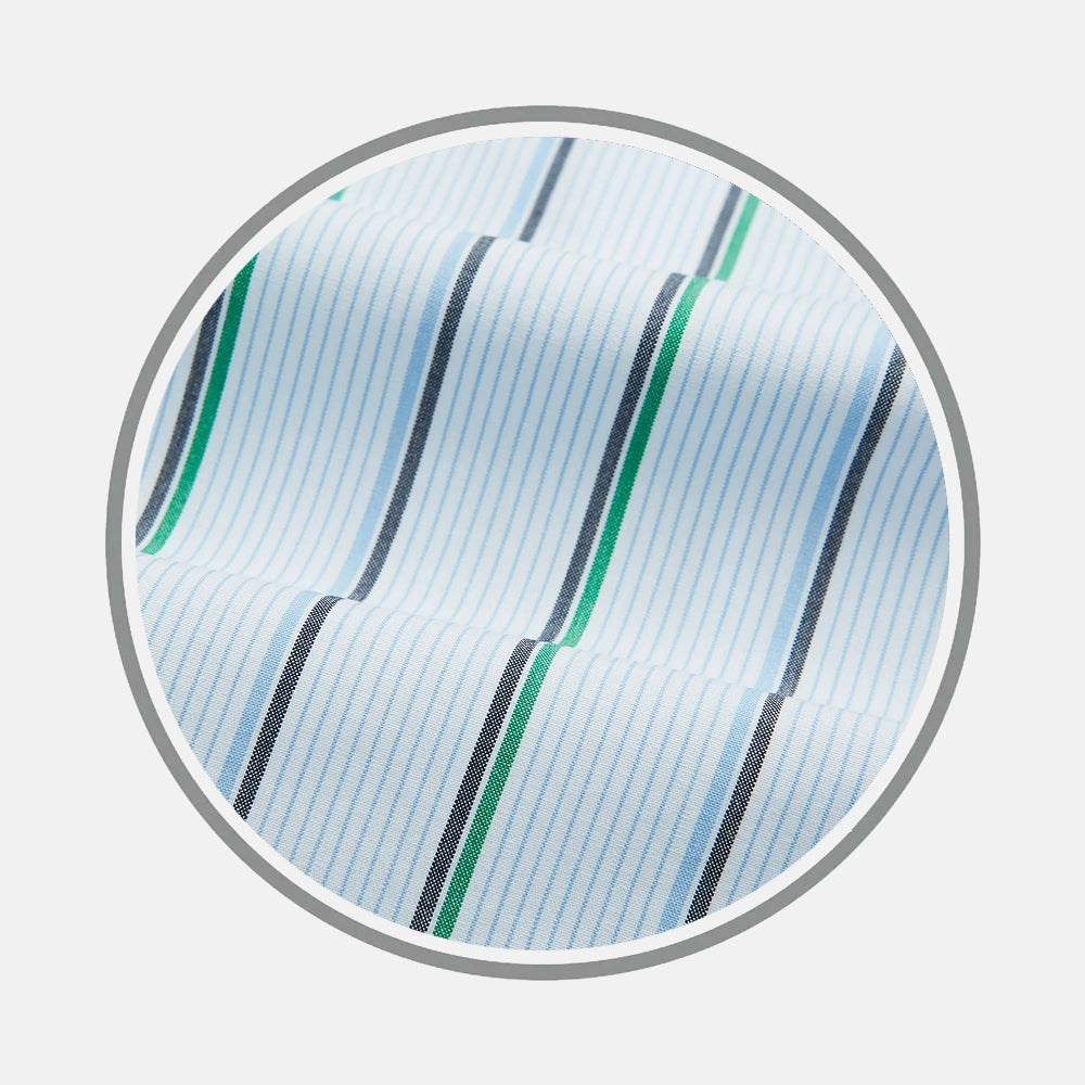 Blue and Green Shadow Stripe Fabric