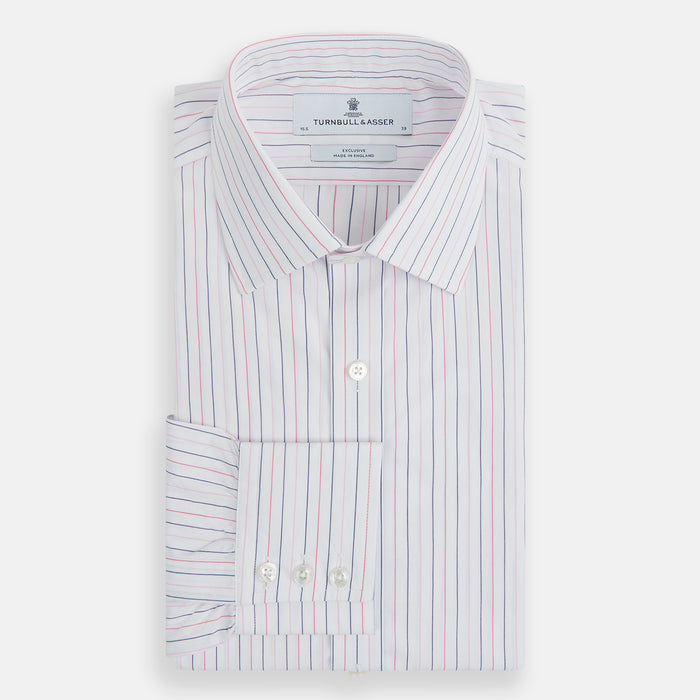 Pink and Blue Wide Pinstripe Mayfair Shirt Image 11