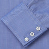 Blue Herringbone Tailored Fit Shirt With Kent Collar