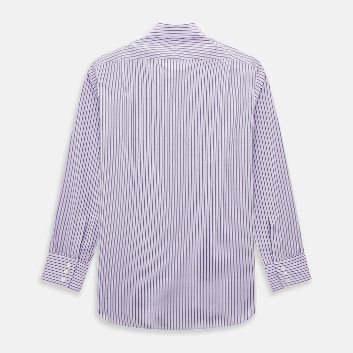 Lilac Ticking Stripe Mayfair Shirt Image 2