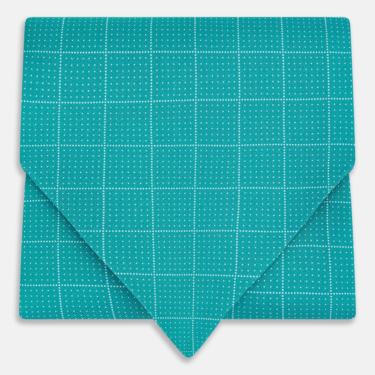 Image 1 of product Turquoise Dotted Check Pattern Printed Silk Cravat
