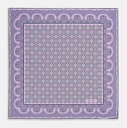 Lilac Floral Tile and Paisley Silk Pocket Square Image 8