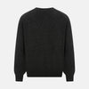 View 3 of product The Turnbull & Asser Dark Grey Melange Cashmere Cardigan features long sleeves, ribbed cuffs and hem, and two front pockets, shown on a plain white background.