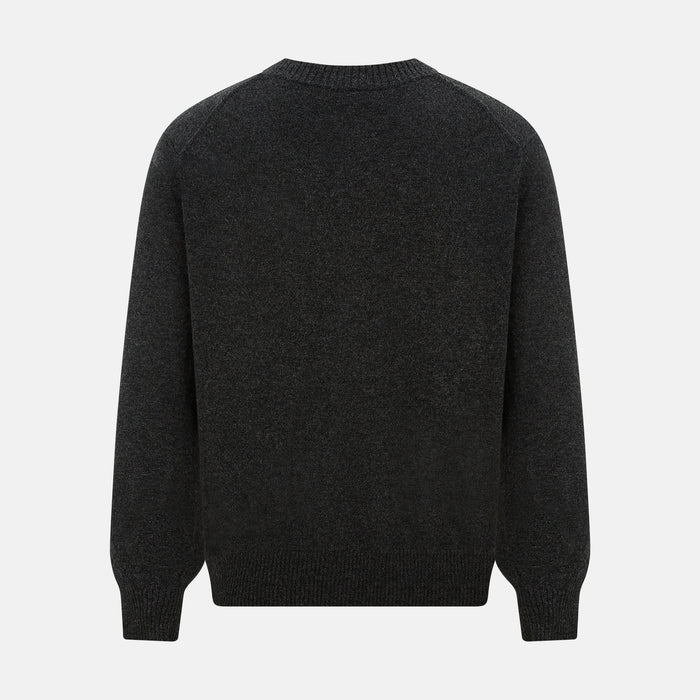 Dark Grey Melange Cashmere Cardigan Image 2