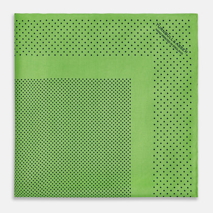 Fern Green Dot Silk Pocket Square