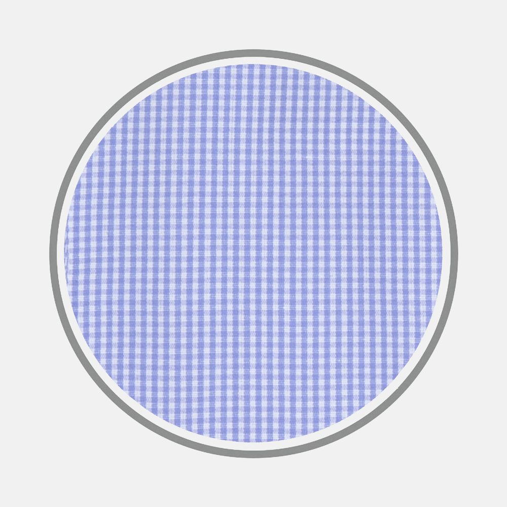 Blue Fine Check Sea Island Quality Cotton Fabric