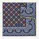 Dark Navy Floral Tile and Paisley Silk Pocket Square