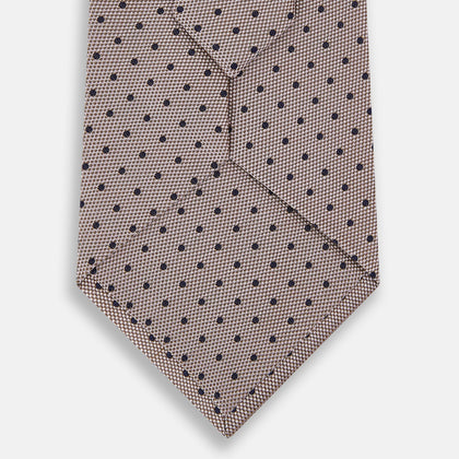 Navy and Lilac Micro Dot Silk Tie Image 2