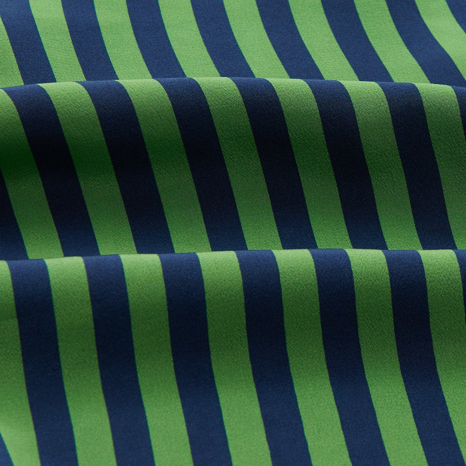 Green and Navy Candy Stripe Silk Weekend Fit Harold Shirt