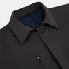 View 2 of product The Dark Chocolate John Arthur Trench Coat by Turnbull & Asser features a pointed collar, two large slanted side pockets, and a vertical chest pocket—a versatile 2-in-1 piece ideal for any occasion.