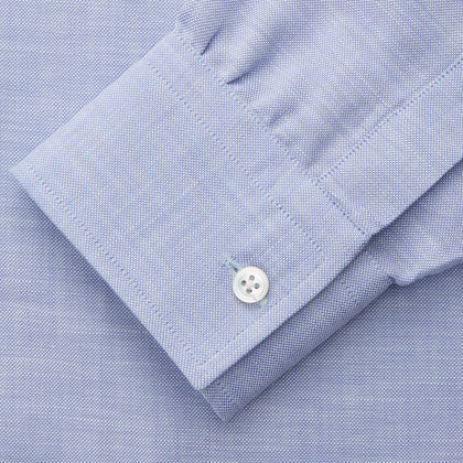 Pale Blue Weekend Fit Hayne Shirt With Dorset Collar And 1-Button Cuffs Image 3