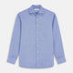 Blue Herringbone Tailored Fit Shirt With Kent Collar