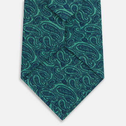Kelly Green Paisley Silk Tie Image 2