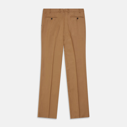 Tan Wool Pleated Jasper Trouser Image 3