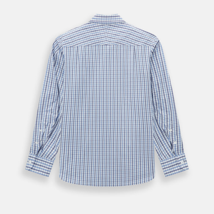 Blue and Navy Multi Check Piccadilly Shirt Image 2