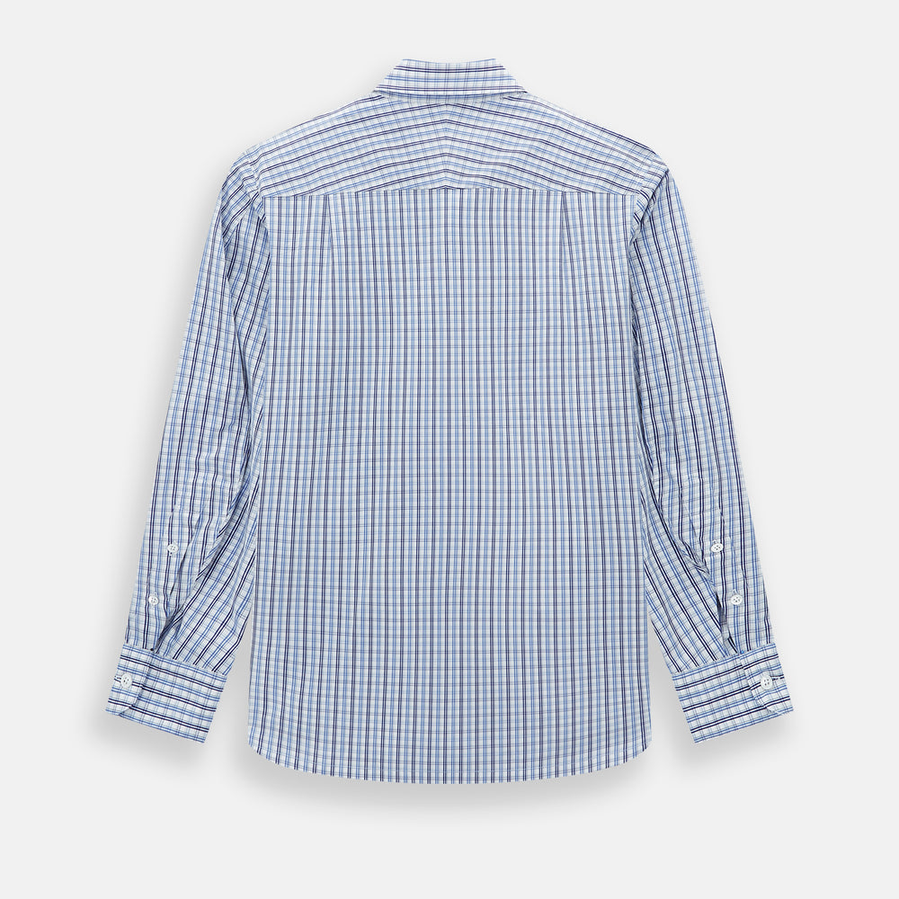 Blue and Navy Multi Check Piccadilly Shirt