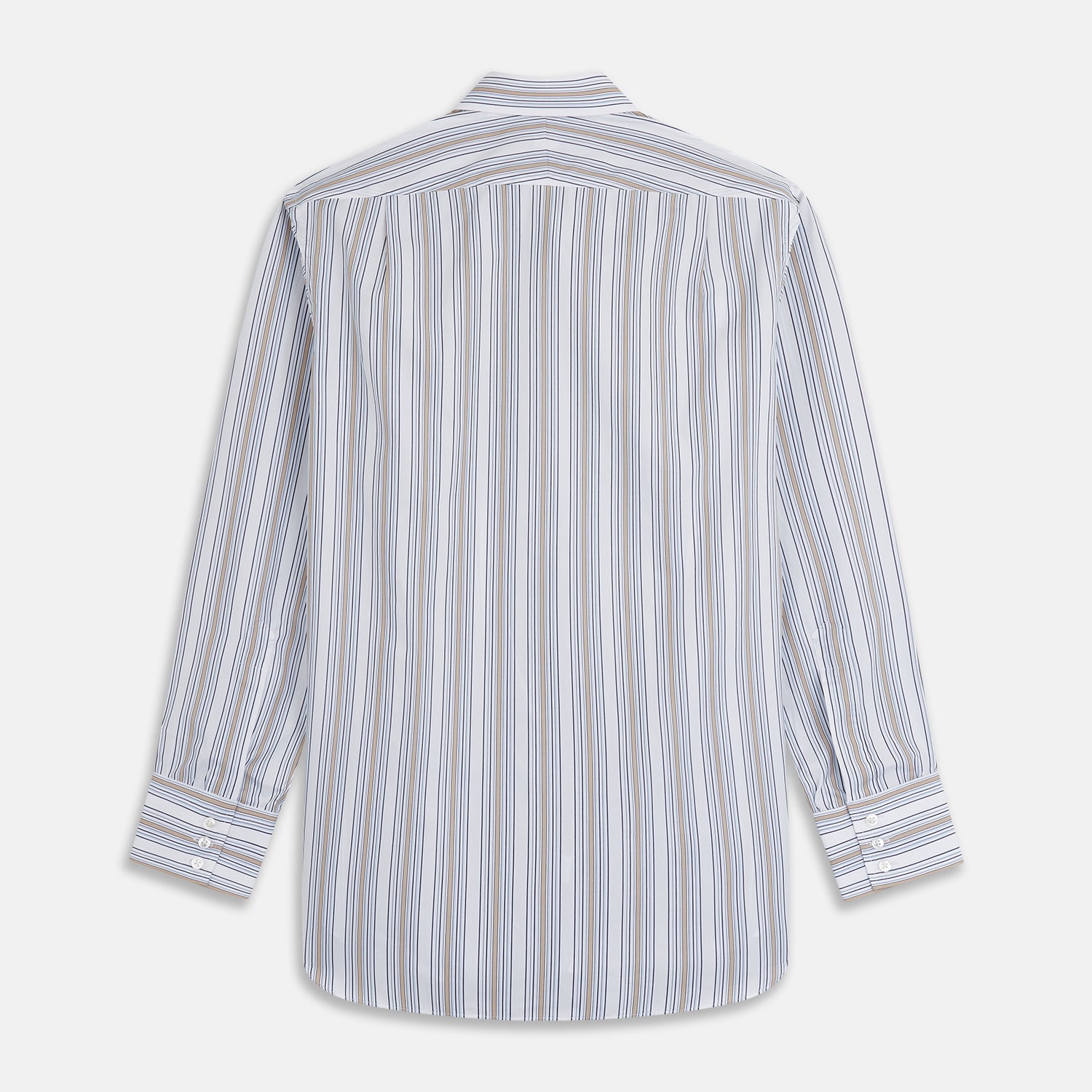 Image 5 of product Sand Multi Stripe Regular Fit Shirt with T&A Collar & 3 Button Cuffs