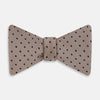 Navy and Taupe Micro Dot Silk Bow Tie
