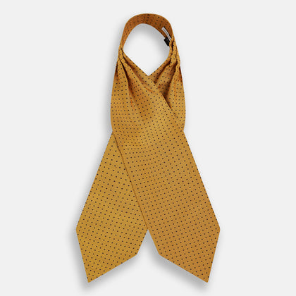 Navy and Yellow Micro Dot Silk Cravat