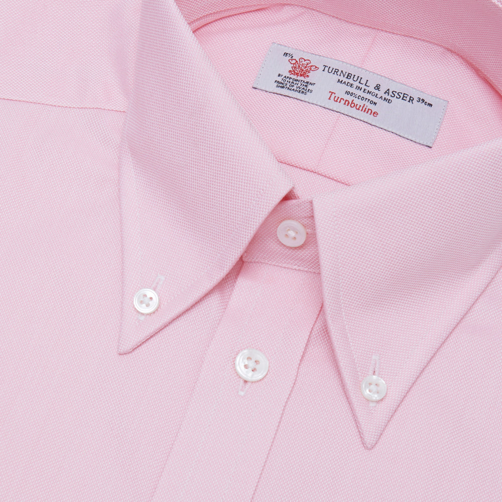 Pink Royal Oxford Cotton Shirt with Button-Down Collar and