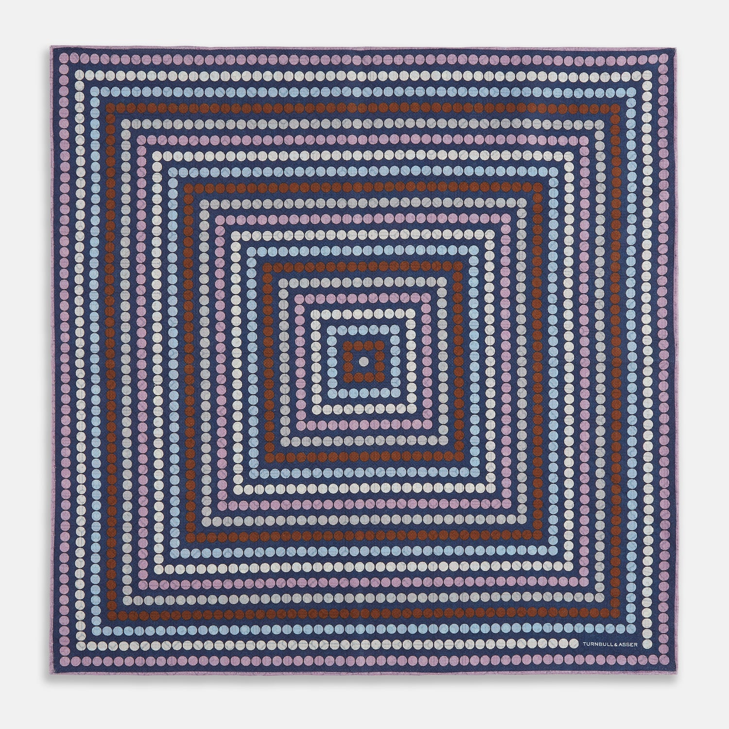 Image 9 of product Azzurro Dots and Floral Tile Double-Sided Silk Pocket Square
