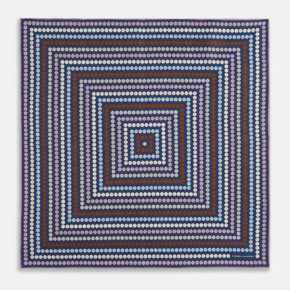 Azzurro Dots and Floral Tile Double-Sided Silk Pocket Square Image 8