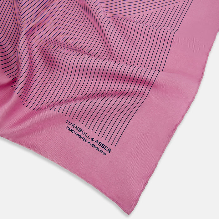 Pink Stripe Silk Pocket Square Image 1
