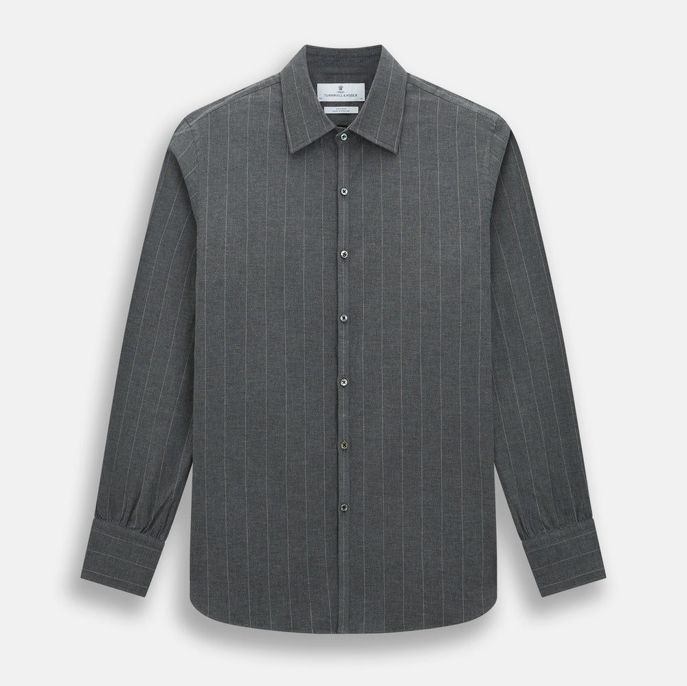 Charcoal Melange Wide Stripe Westminster Shirt