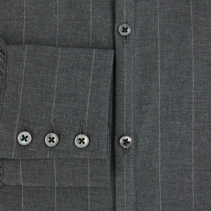 Charcoal Melange Wide Stripe Westminster Shirt Image 3