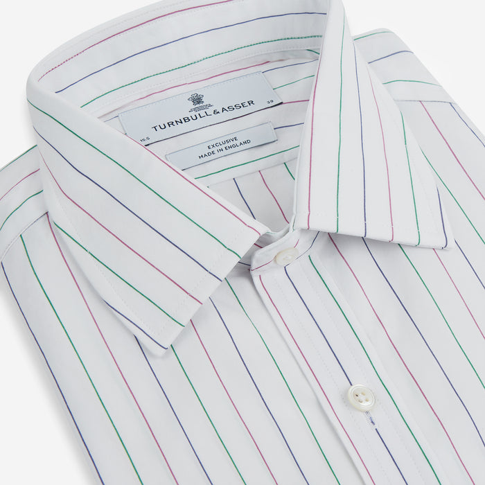 Pink and Green Wide Pinstripe Mayfair Shirt Image 1