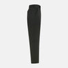 View 12 of product The Forest Green Henry B Trousers by Turnbull & Asser feature a minimalist straight-leg design in a wool/cashmere blend with belt loops and button closure, shown against a plain white background.