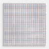 View 3 of product The Turnbull & Asser Hand Rolled Multi Graph Check Handkerchief features a white cotton base with thin red, blue, and purple intersecting lines forming a check pattern, neatly folded with stitched edges for an elegant gentleman's accessory.
