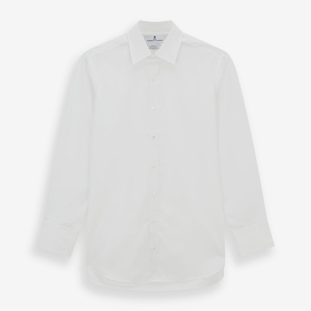 White West Indian Sea Island Cotton Shirt with T&A Collar and 3-Button Cuffs