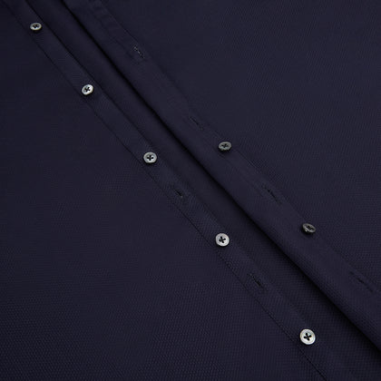 Navy Textured Windsor Shirt Image 6
