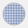 View 1 of product BESPOKE FABRIC 1115 06 by Turnbull & Asser: a circular blue and white gingham check fabric swatch, thin gray border, on a plain white background—perfect for custom shirts or trying out monograms.