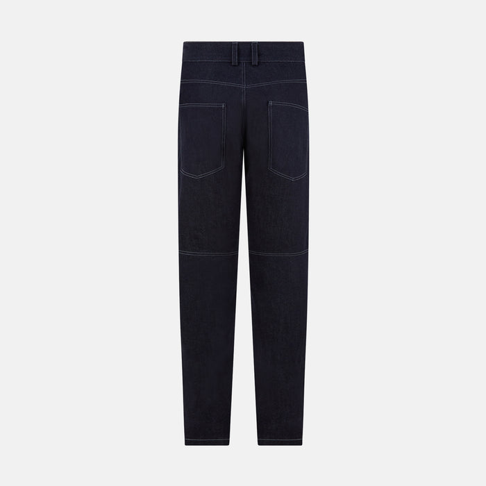 Navy Denim Trousers Image 2