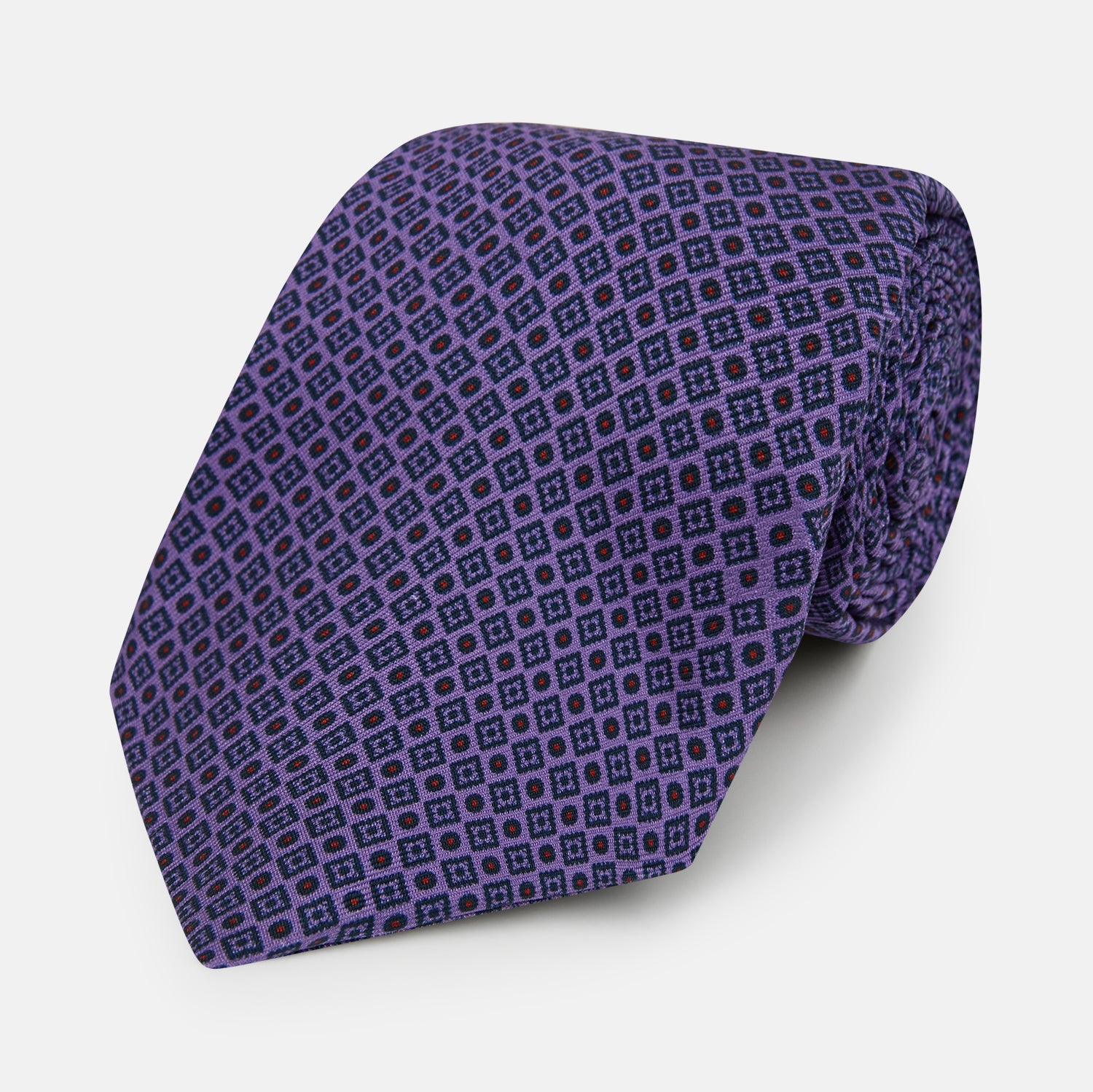 Image 1 of product Purple Square and Circle Silk Tie