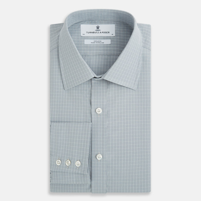 Pale Blue Fine Check Mayfair Shirt Image 4