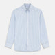 Pale Blue Stripe Weekend Fit Hayne Shirt With Dorset Collar And 1-Button Cuffs