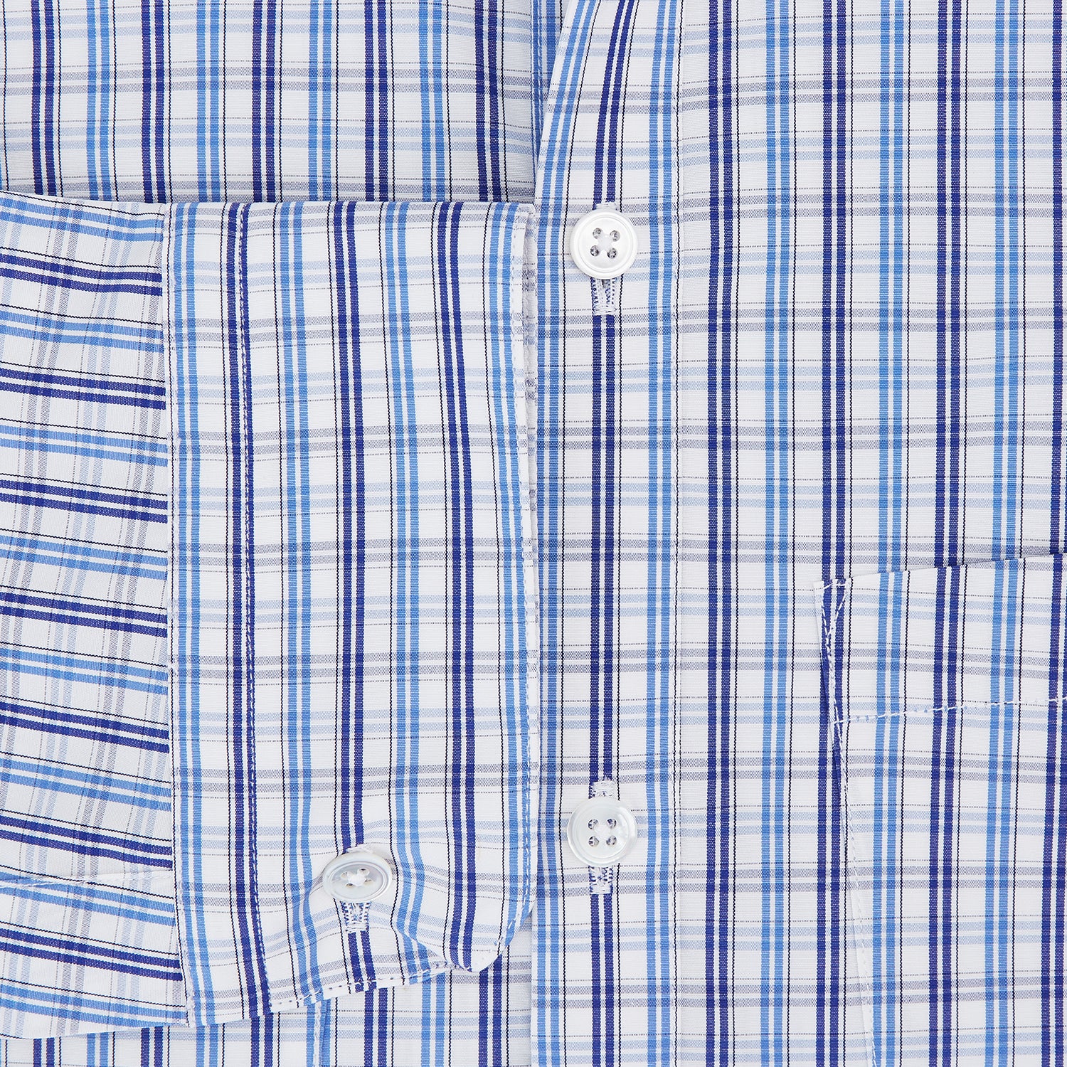 Image 4 of product Blue and Navy Multi Check Piccadilly Shirt