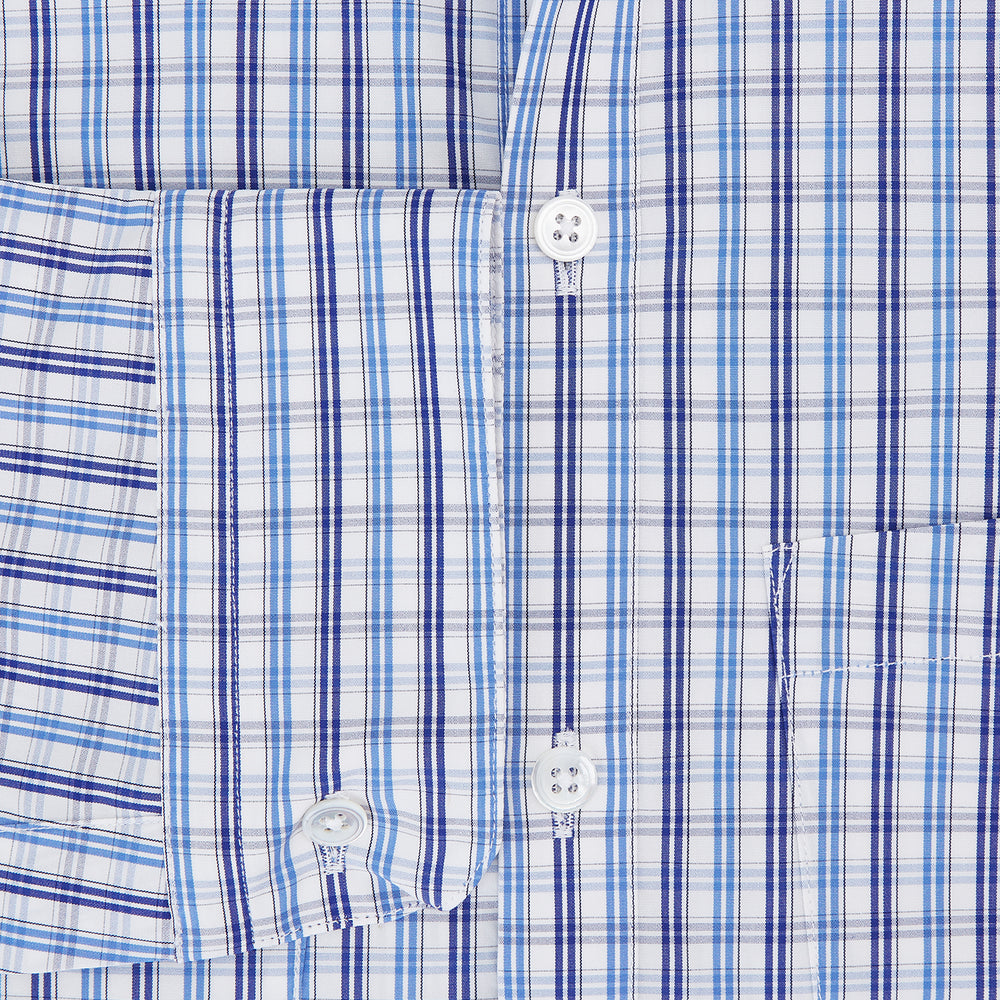 Blue and Navy Multi Check Piccadilly Shirt
